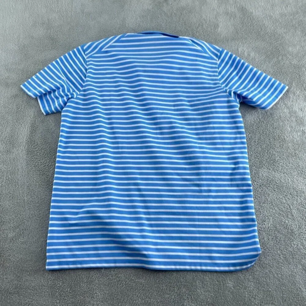 Nike Dri-Fit Mens Polo Shirt Blue & White Striped Size XL 0644